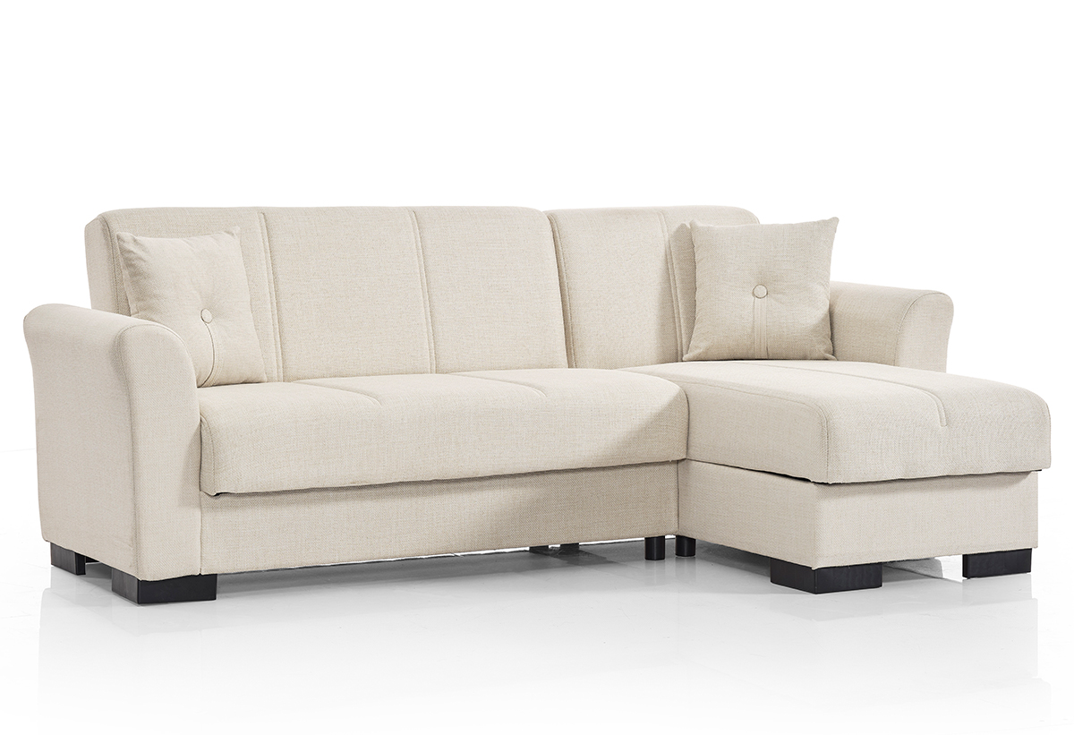 Απεικονίζεται ο γωνιακός καναπές-κρεβάτι.